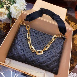 NWT LV Auth Black Coussin PM New BNIB